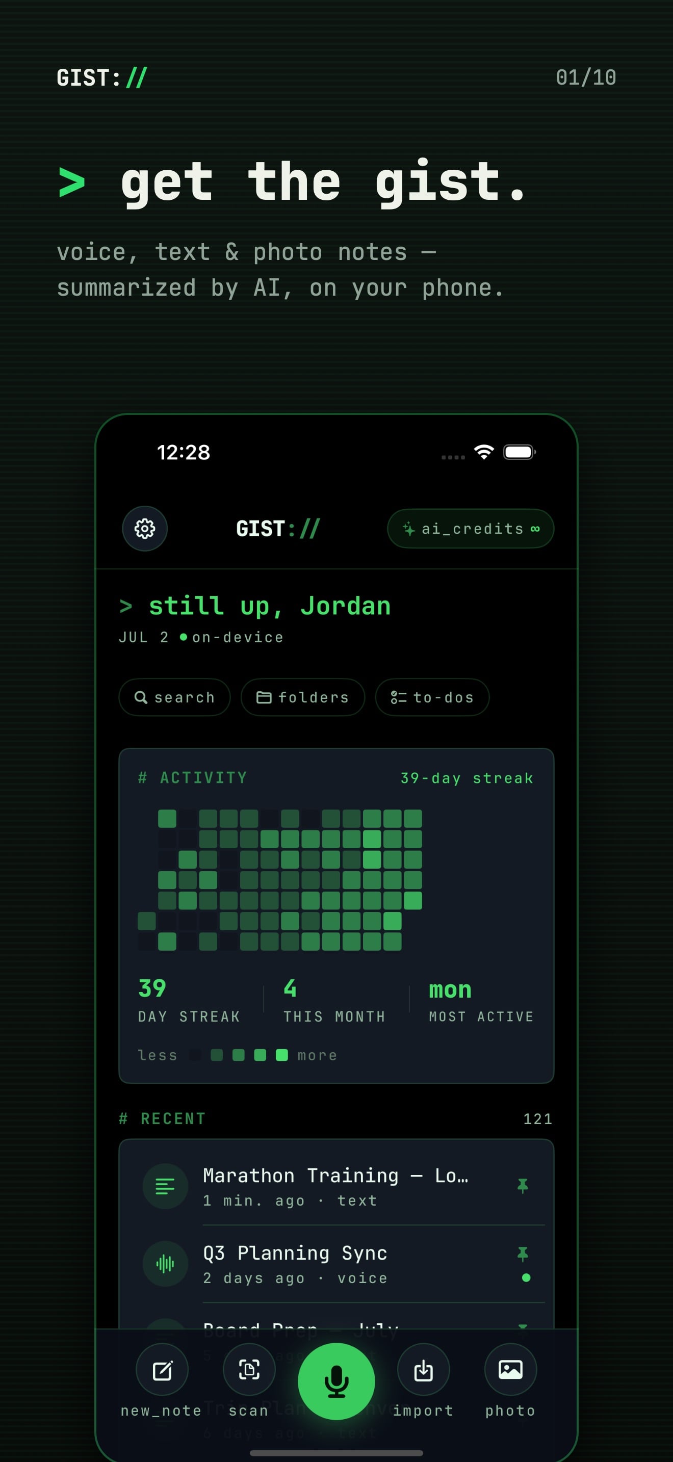 AI Voice Notes Recorder : GIST 스크린샷 1