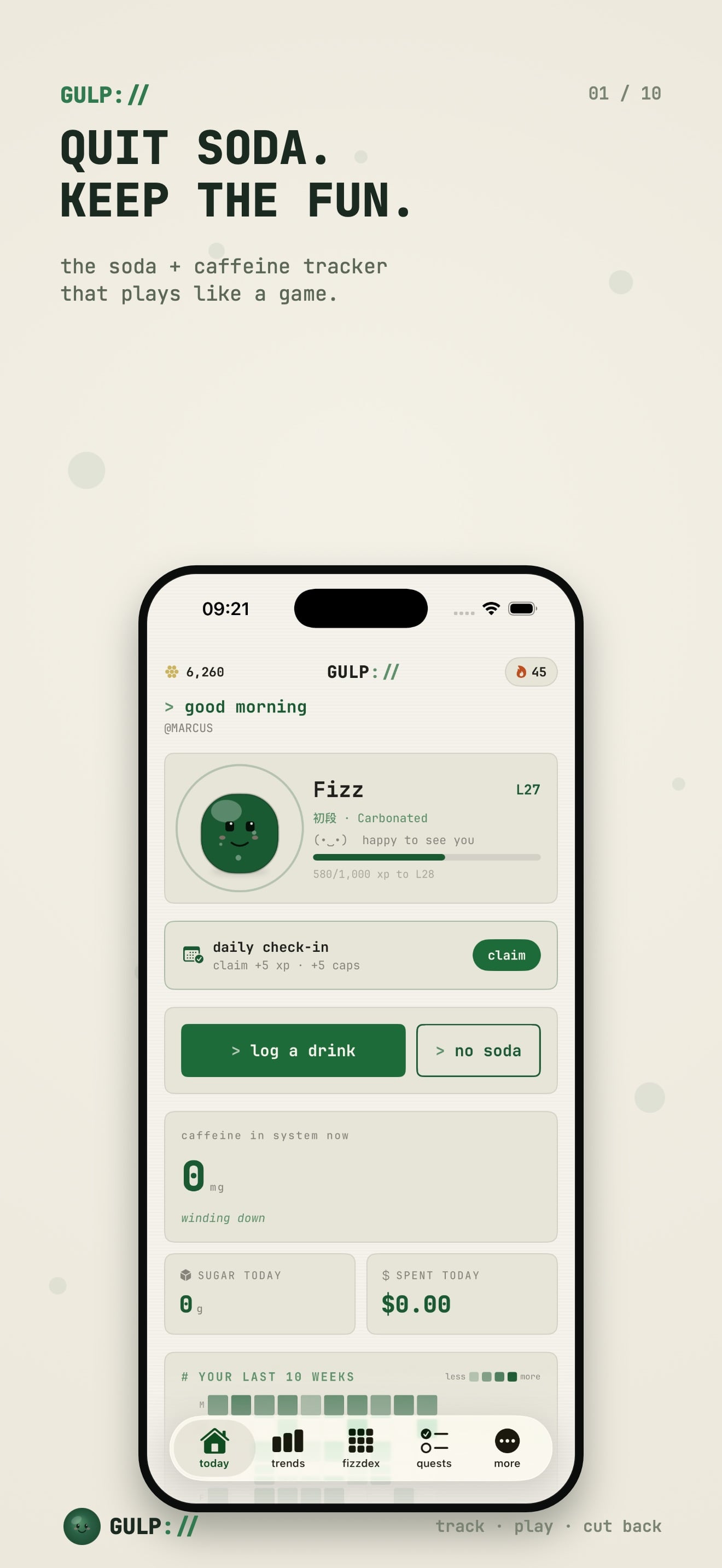 Soda & Caffeine Tracker GULP 스크린샷 1