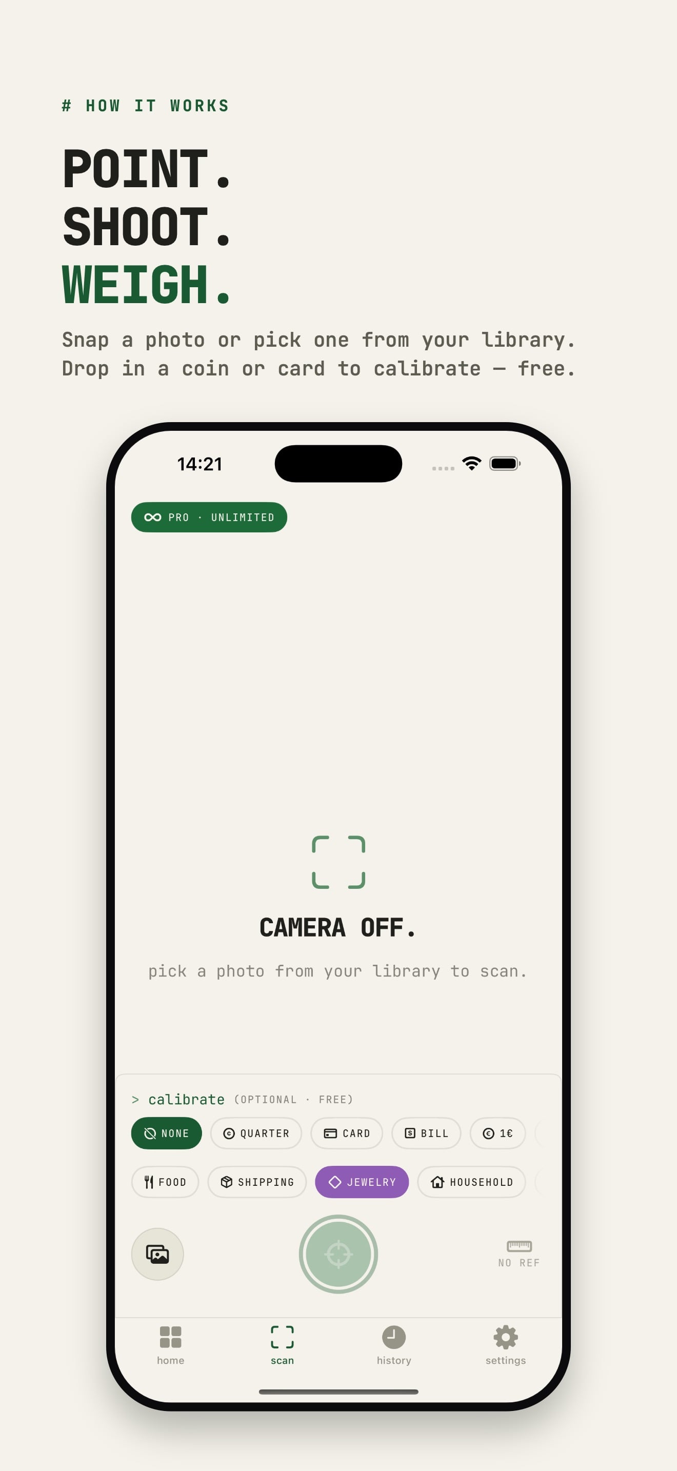 Camera Scale for Grams AI Mass, captura de pantalla 2