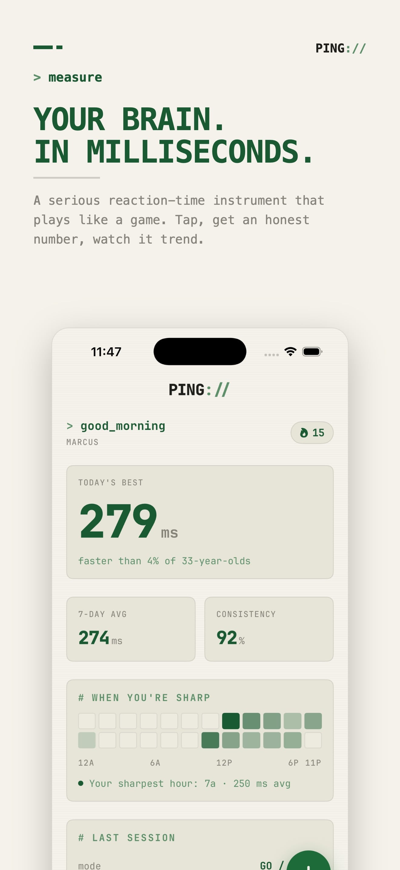 Reaction Time Trainer : PING, скриншот 1