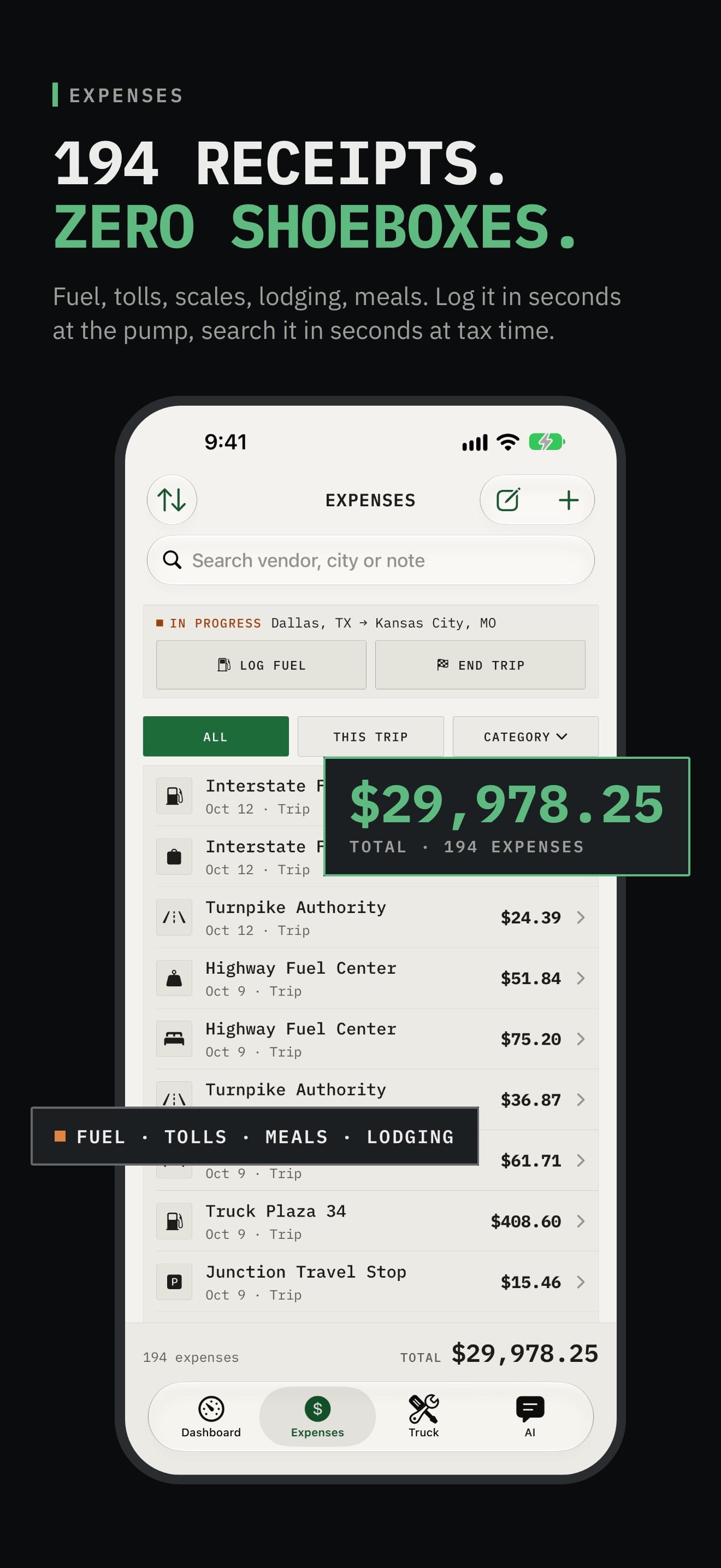 RIGLOG: Trucking Expense Log 스크린샷 3