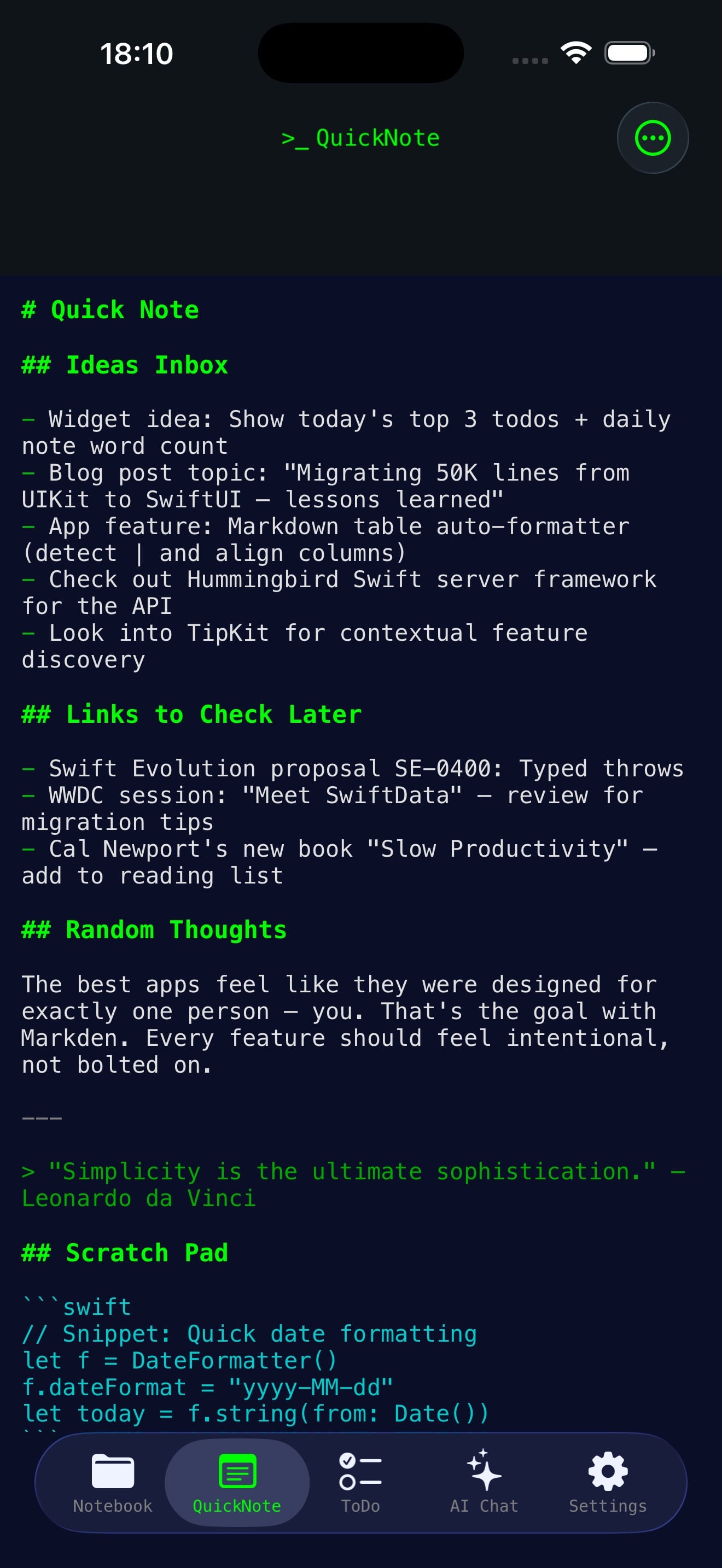 Markdown Notes Editor: Markden screenshot 1