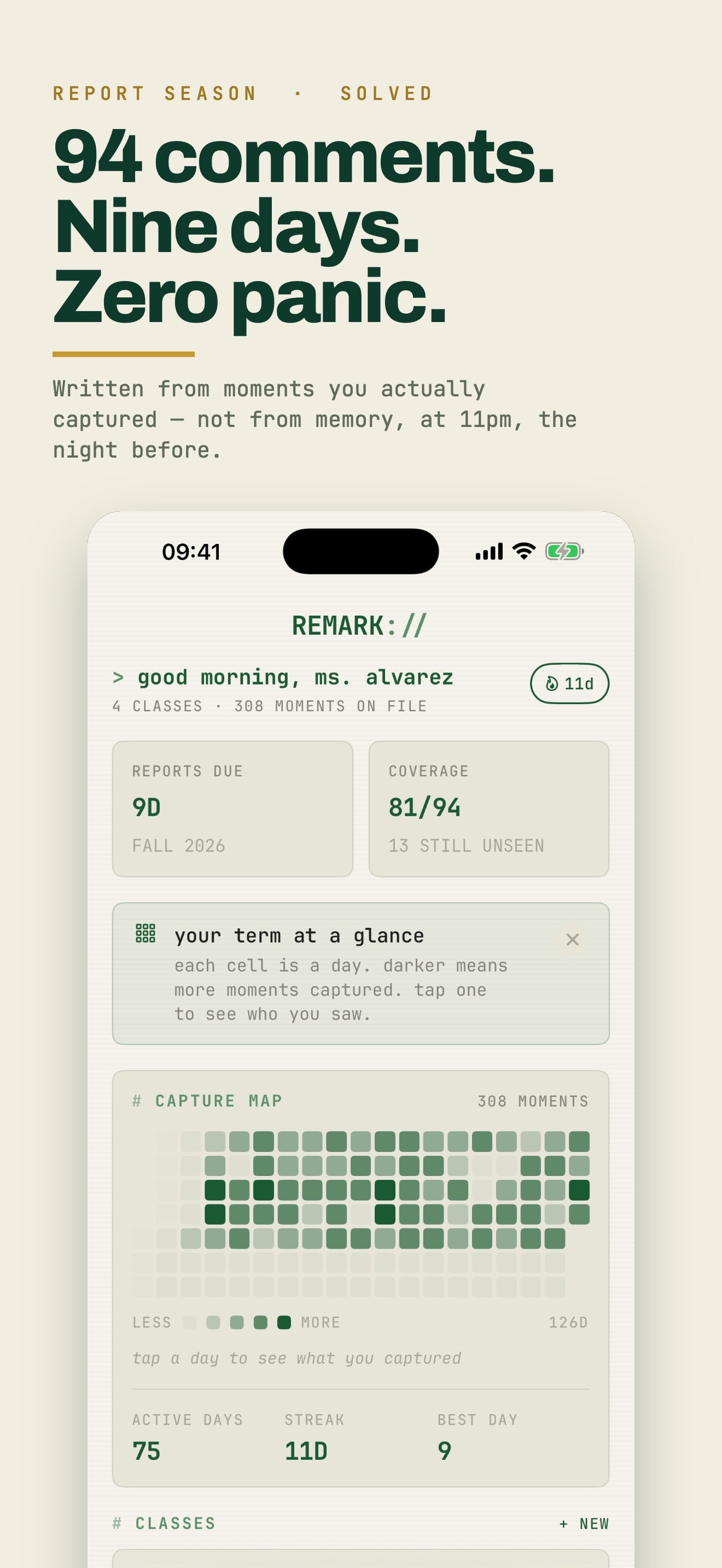 Report Card Comments : REMARK, captura de pantalla 1