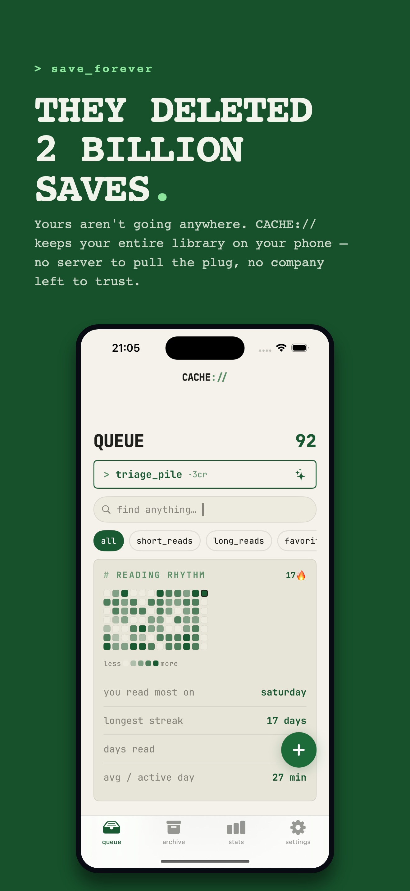 Read Later Offline : CACHE capture d'écran 1
