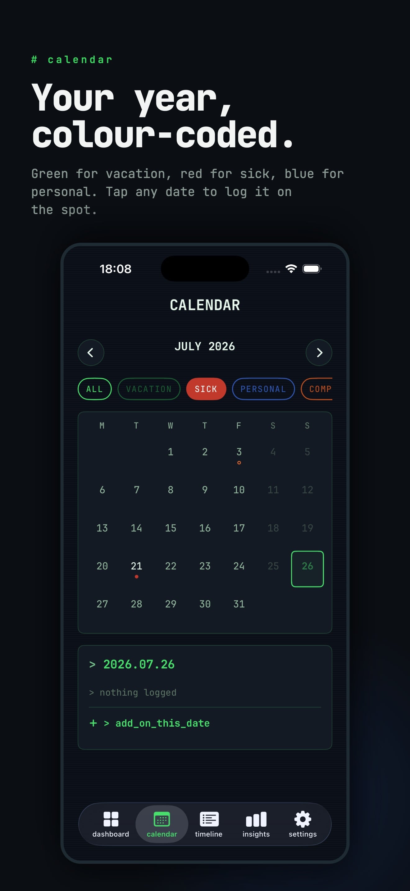 PTO Vacation Tracker : DAYOFF capture d'écran 4